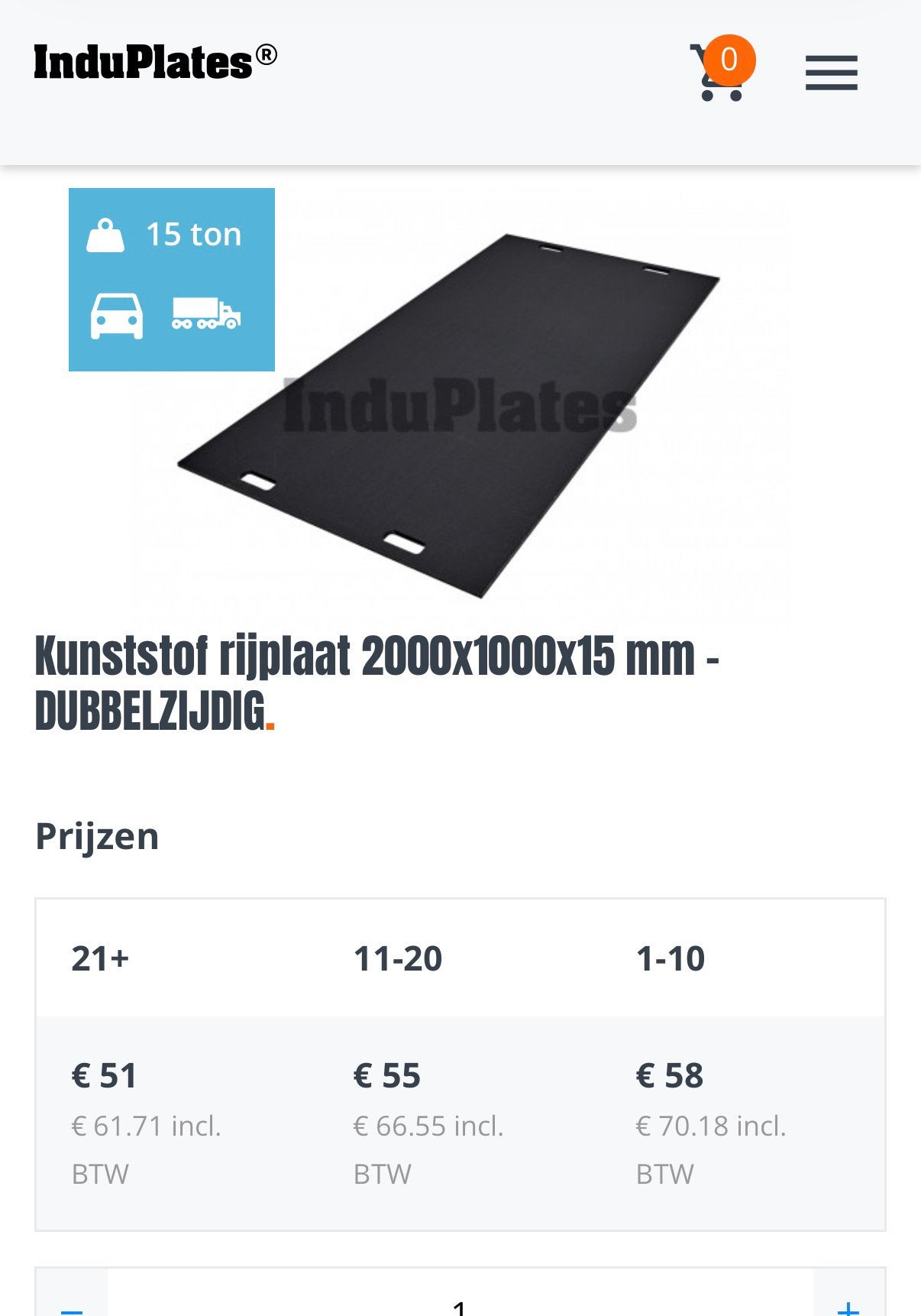 10 flexibele rijplaten 100x200 / antislip, Ophalen of Verzenden, Zo goed als nieuw