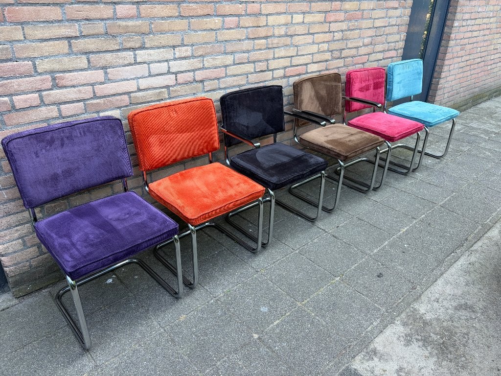 🪑🔥 6 Zuiver Ridge Rib Ribstof Stoelen, Huis en Inrichting, Stoelen, Ophalen, Gebruikt, Hout, Grijs