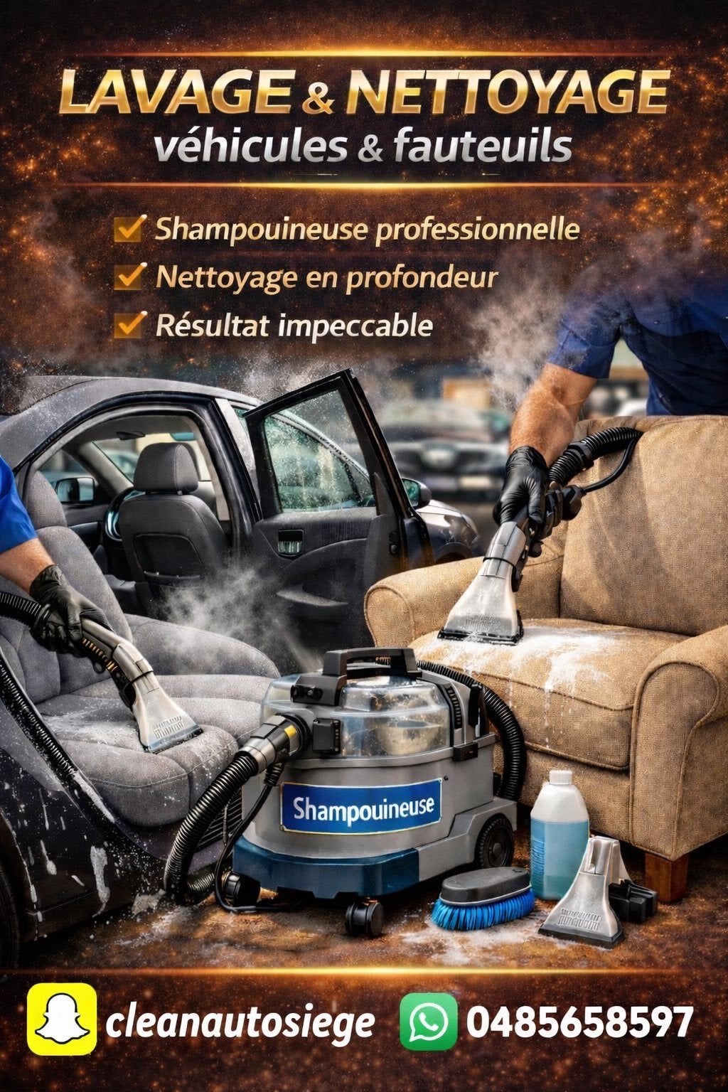Lavage de voiture et de canapé sur tout Bruxelles, Enlèvement ou Envoi
