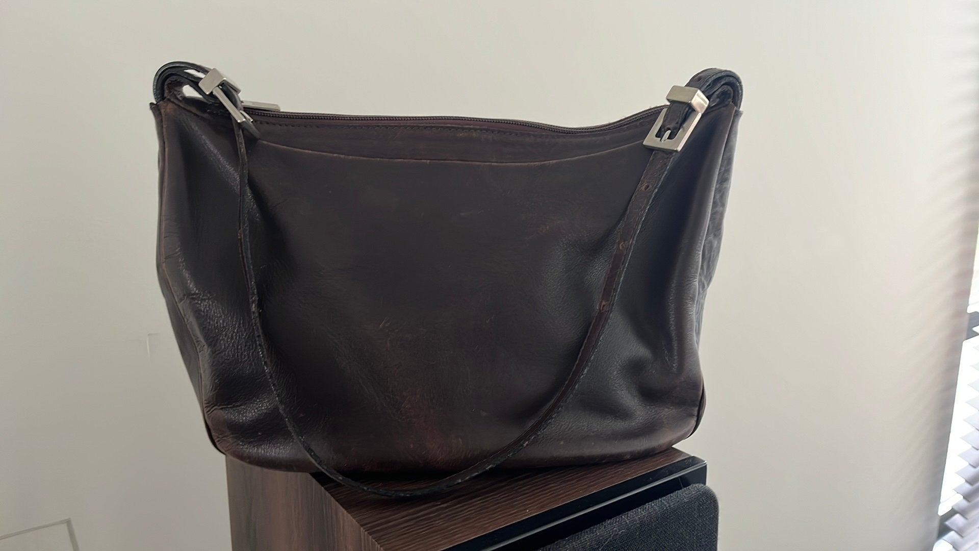 Sac à main Natan en cuir de veau marron, Enlèvement, Utilisé, Brun, Sac à main