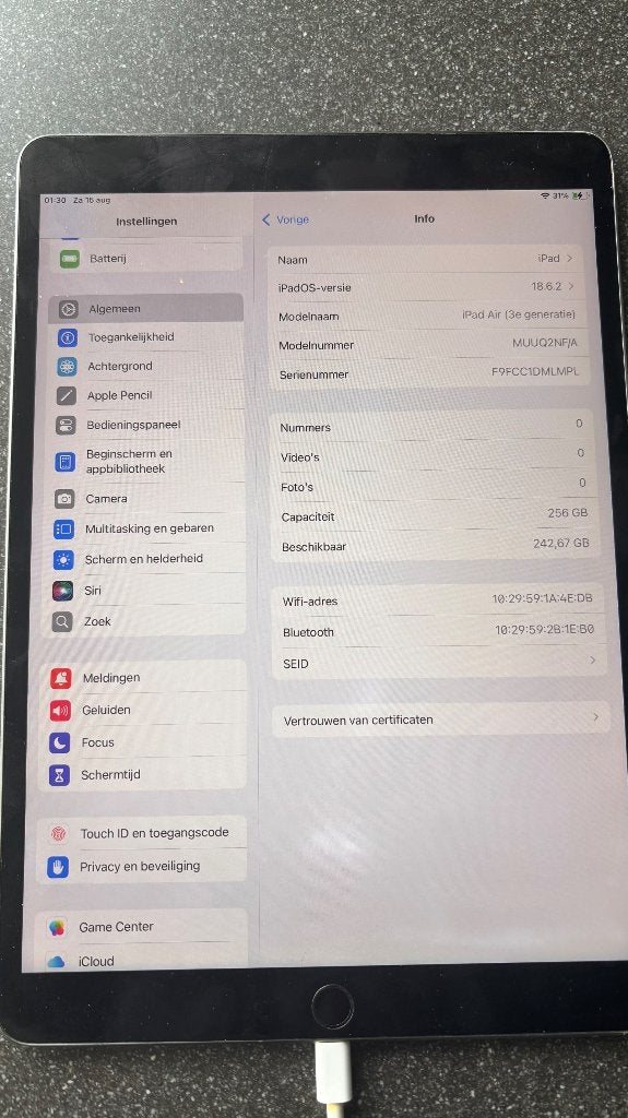 Ipad air 3e generatie, Computers en Software, Apple iPads, Gebruikt, Apple iPad Air, Ophalen of Verzenden, Wi-Fi
