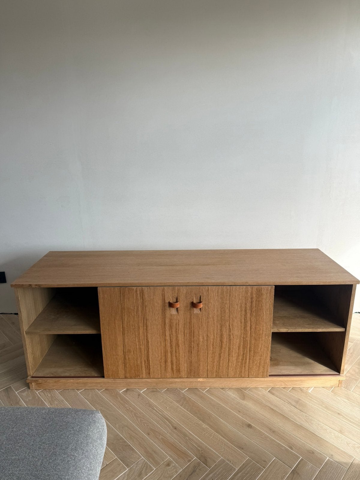 Landelijke TV kast massieve Teak, Huis en Inrichting, Kasten |Televisiemeubels, Ophalen, Gebruikt, 150 tot 200 cm, Teakhout