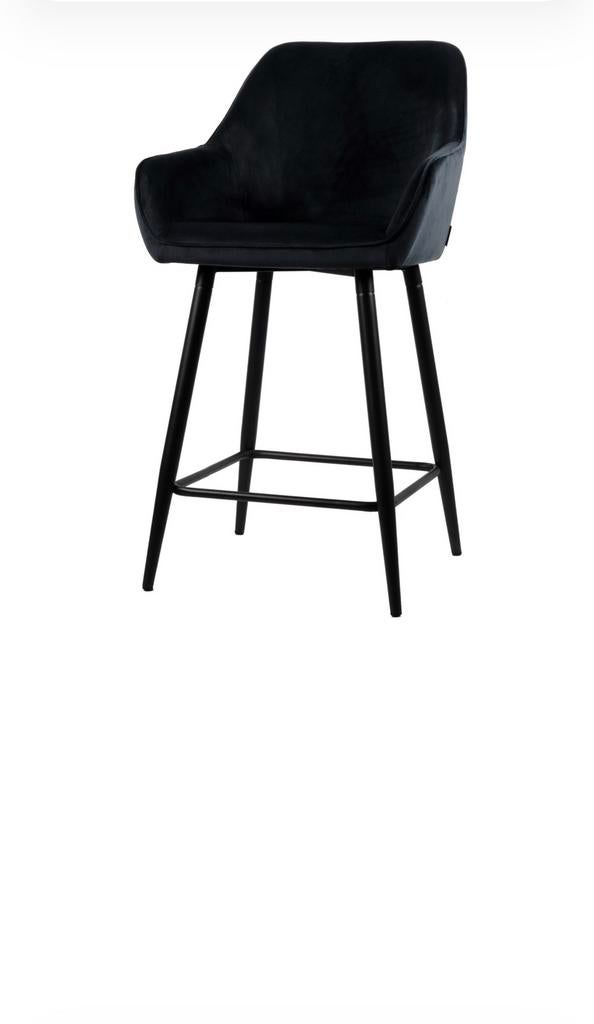 Barstoel vancouver zwart velvet 65 cm, Ophalen, Zo goed als nieuw