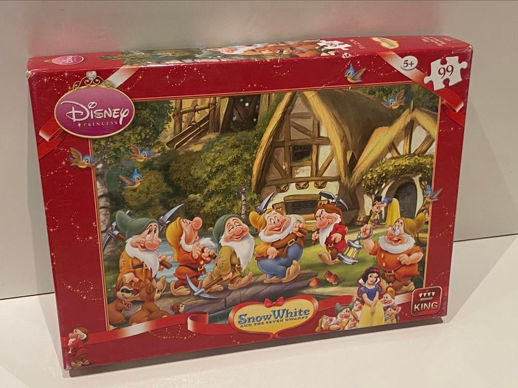 Puzzel Sneeuwwitje en de zeven dwergen - 99 stukjes, Ophalen of Verzenden, Meer dan 50 stukjes, Gebruikt, 6 jaar of ouder