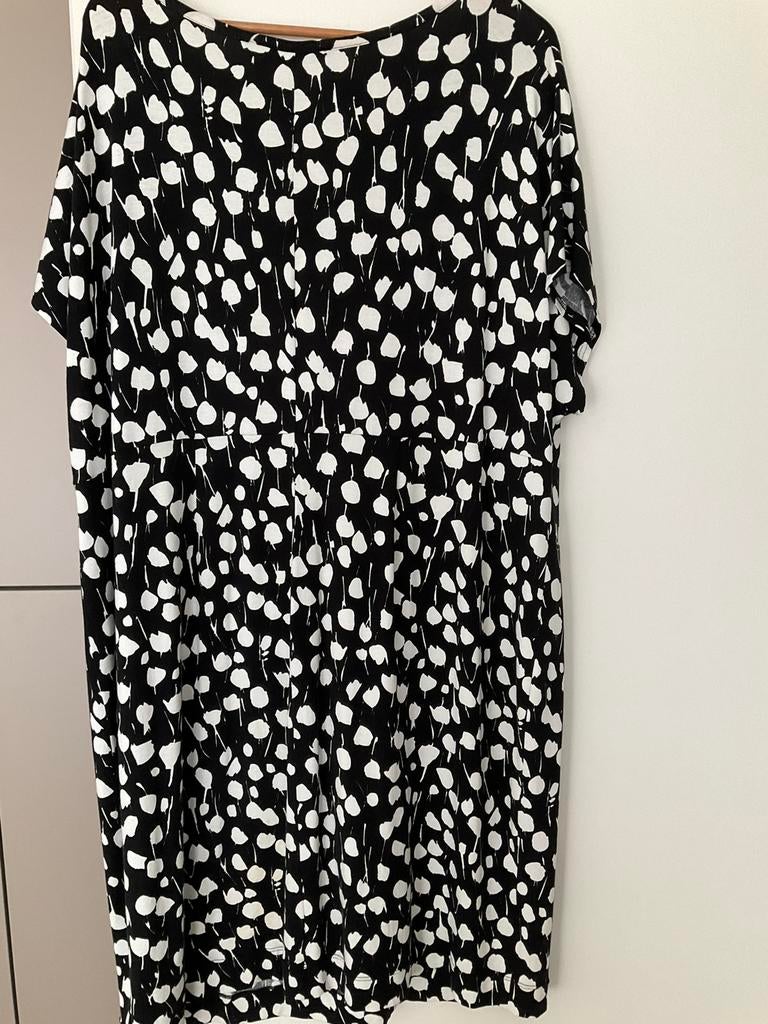 Jersey kleed zwart wit A lijn, Kleding | Dames, Verpass, Zwart, Maat 46/48 (XL) of groter, Ophalen of Verzenden