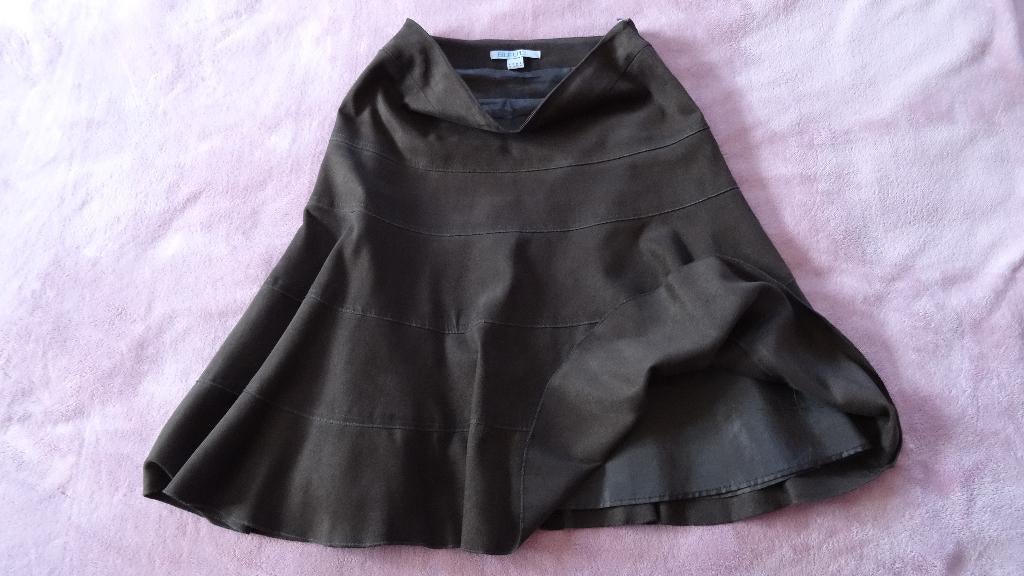 JUPE A GODETS EN DAIM MARQUE 1 2 3, Vêtements | Femmes, Taille 38/40 (M), Enlèvement ou Envoi, Comme neuf, Brun