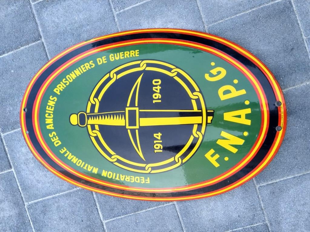 oud emaille bord van de eerste wereldoorlog, Verzamelen, Militaria | Algemeen, Ophalen