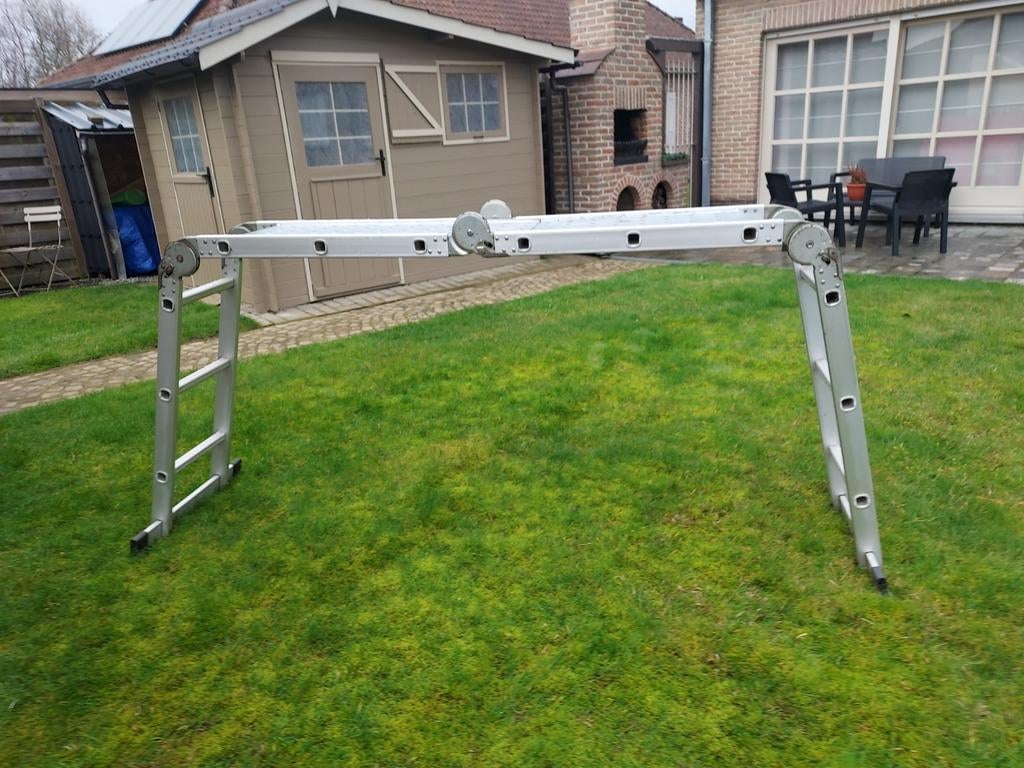 Multifunctionele werkplatform en ladder 3m55, Ophalen, Ladder