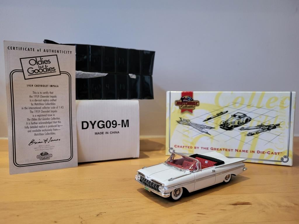 Boîte d'allumettes Dinky 1959 Chevrolet Impala DYG09-M, Enlèvement ou Envoi, Comme neuf, Voiture, Dinky Toys