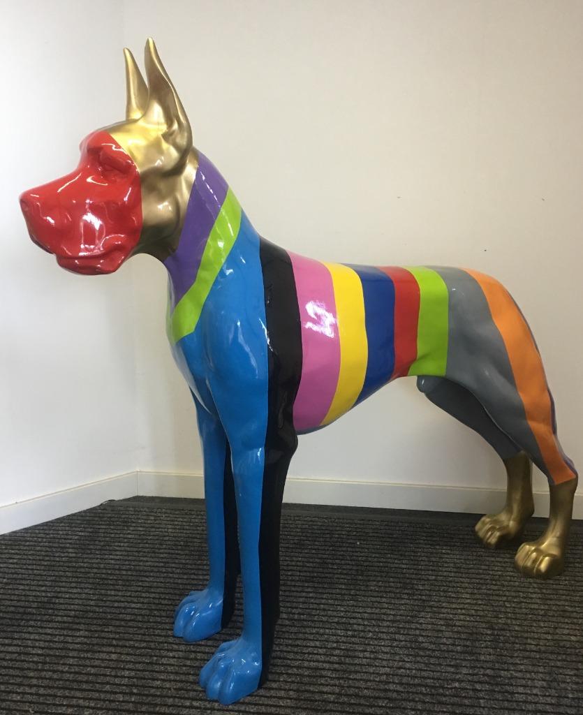 Duitse Deense Dog  beeld design levensgroot, Ophalen of Verzenden, Nieuw, Kunststof, Dierenbeeld