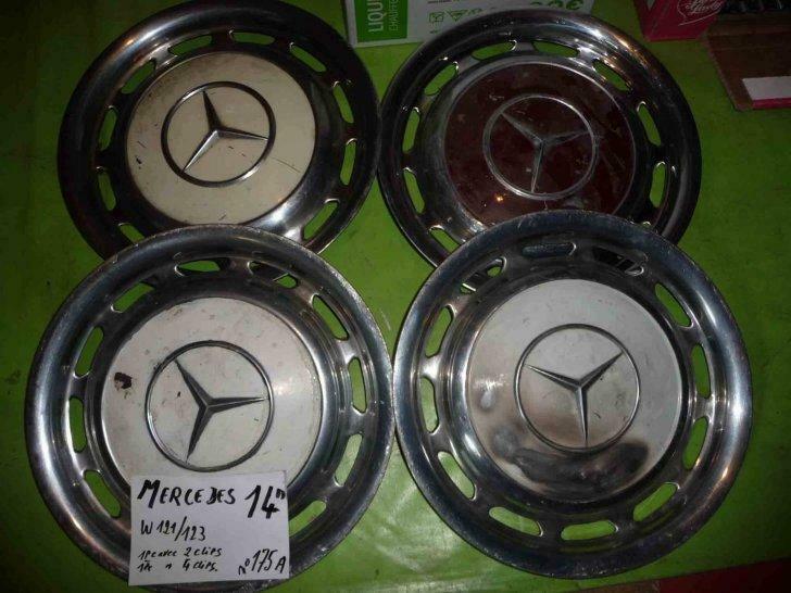 MERCEDES 14" roestvrijstalen naafdop - voor W121-W123 (n°175, Auto-onderdelen, Banden en Velgen, Ophalen of Verzenden, Gebruikt