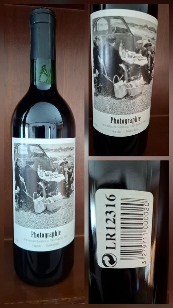 Photographie — Vin de table français, étiquette unique, Enlèvement ou Envoi, Comme neuf, France