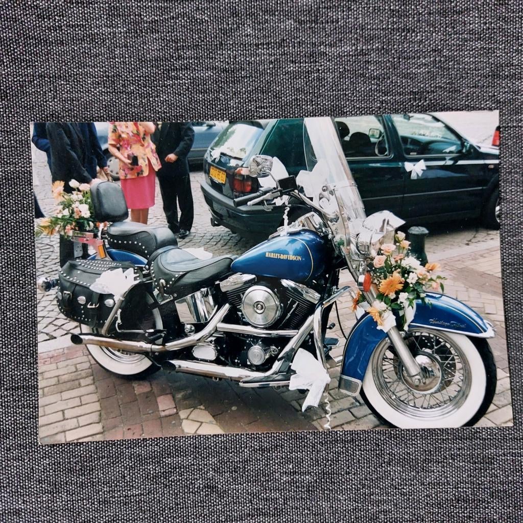 Echte kleurenfoto Harley Davidson, Ophalen of Verzenden