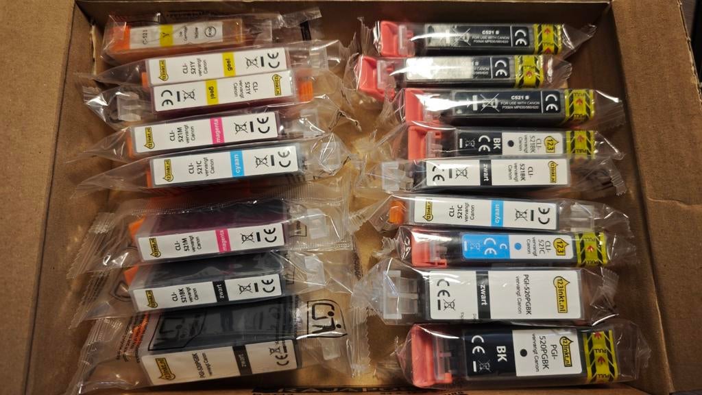 Inktpatronen (17) voor canon CLI-521 / PGI-520, Computers en Software, Printerbenodigdheden, Nieuw, Cartridge, Ophalen of Verzenden