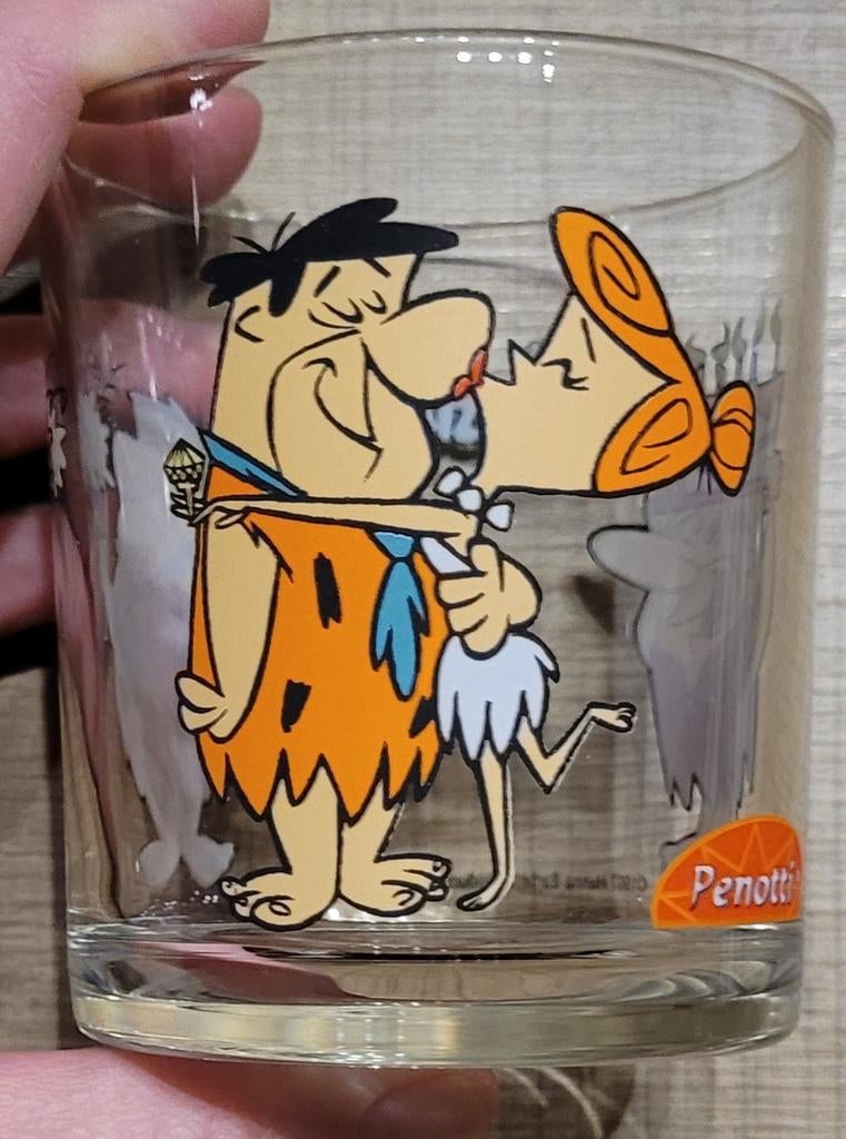 The Flintstones: drinkglas, Ophalen of Verzenden, Zo goed als nieuw, Tv, Gebruiksvoorwerp