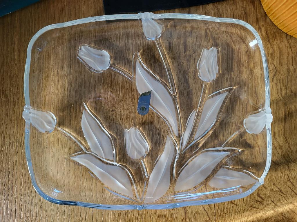 TE KOOP: Schitterend glazen blad met reliëf, Antiek en Kunst, Ophalen of Verzenden