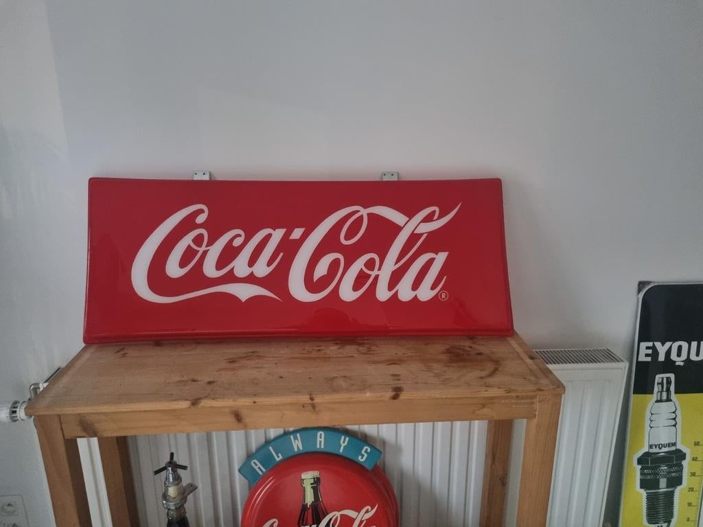 Enseigne Coca Cola plastique, Enlèvement, Utilisé