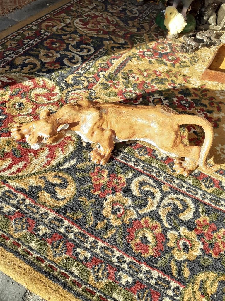 GEPATINEERDE GIETIJZEREN PANTER, Ophalen of Verzenden, Nieuw, Hout, Brocante