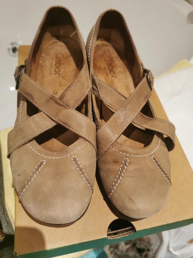 Chaussures en cuir beige de Gabor, Enlèvement ou Envoi, Porté, Beige