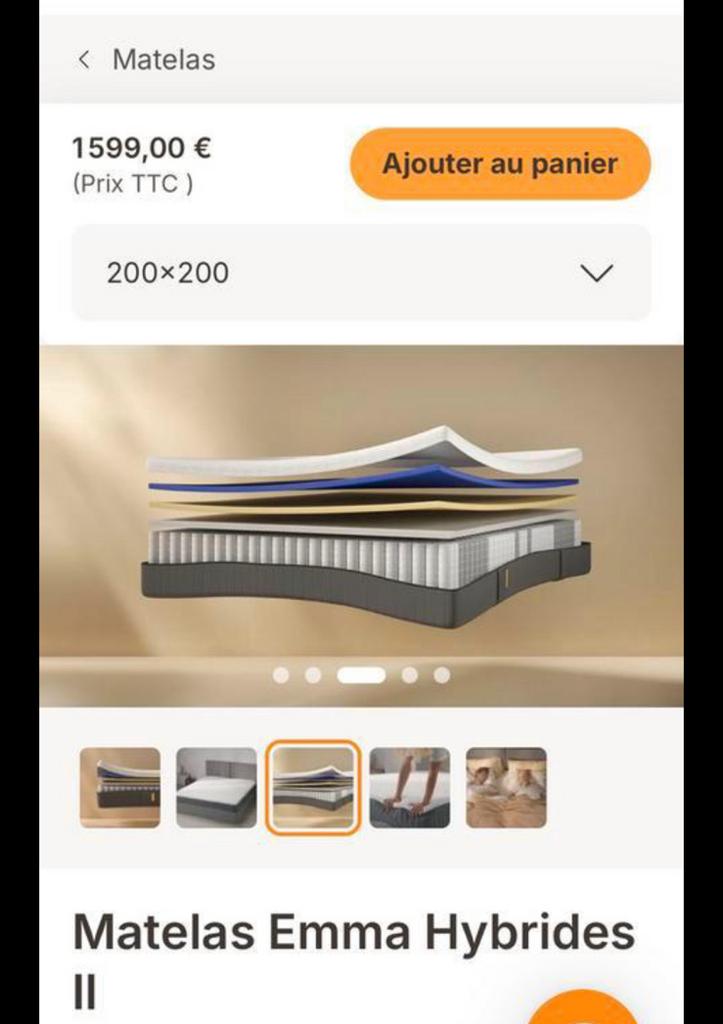 Matelas Emma, Maison & Meubles, Chambre à coucher | Matelas & Sommiers, Enlèvement ou Envoi, Neuf, Matelas