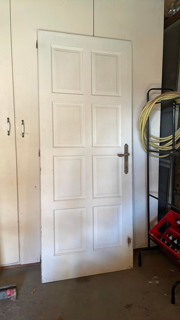 Eiken deur met scharnieren gratis, Enlèvement, Bois, 200 à 215 cm, Utilisé