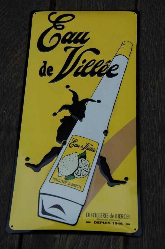 Plaque en métal Eau de Villée, Collections, Enlèvement ou Envoi, Comme neuf, Panneau publicitaire