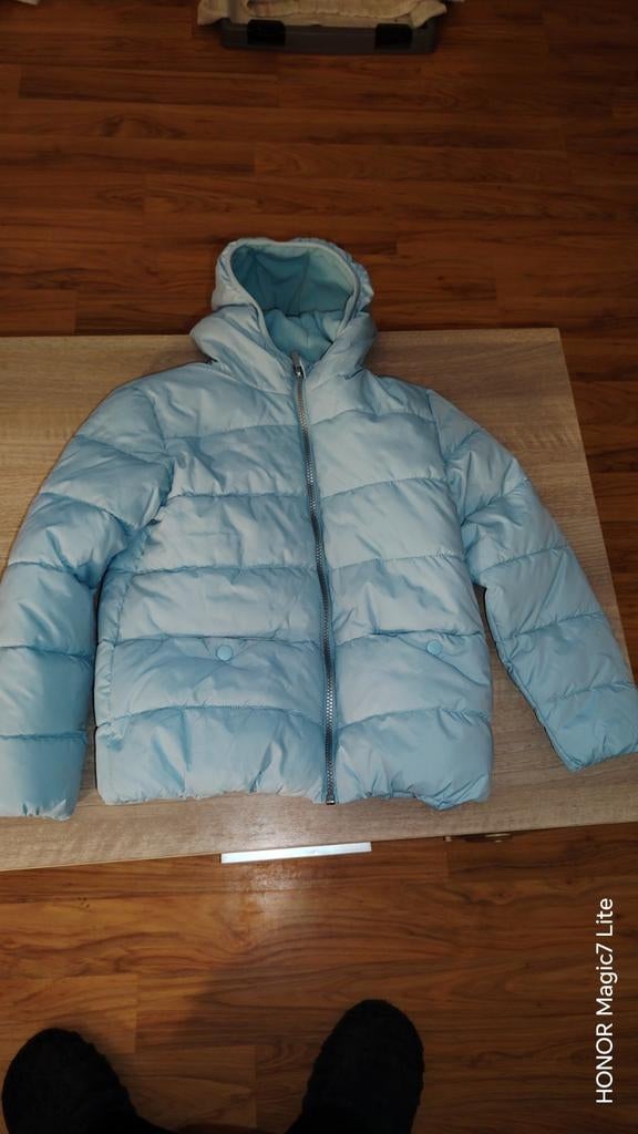 Blauwe winterjas voor meisjes van 7-8 jaar, Kinderen en Baby's, Ophalen of Verzenden, Meisje