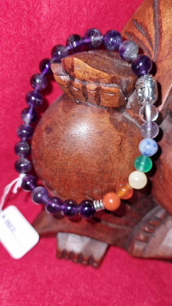 1 Bracelet Bouddhiste Pierre naturelle, Enlèvement ou Envoi, Neuf, Violet, Autres matériaux
