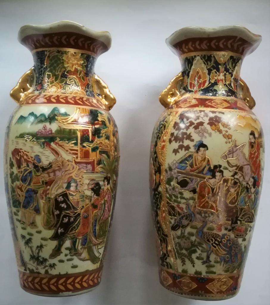 Paar vintage Chinese vazen, Antiek en Kunst, Ophalen of Verzenden