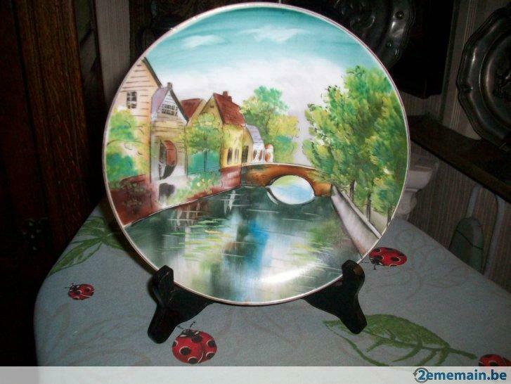 assiette  en porcelaine LORIS peinte à la main, Collections, Enlèvement ou Envoi, Utilisé
