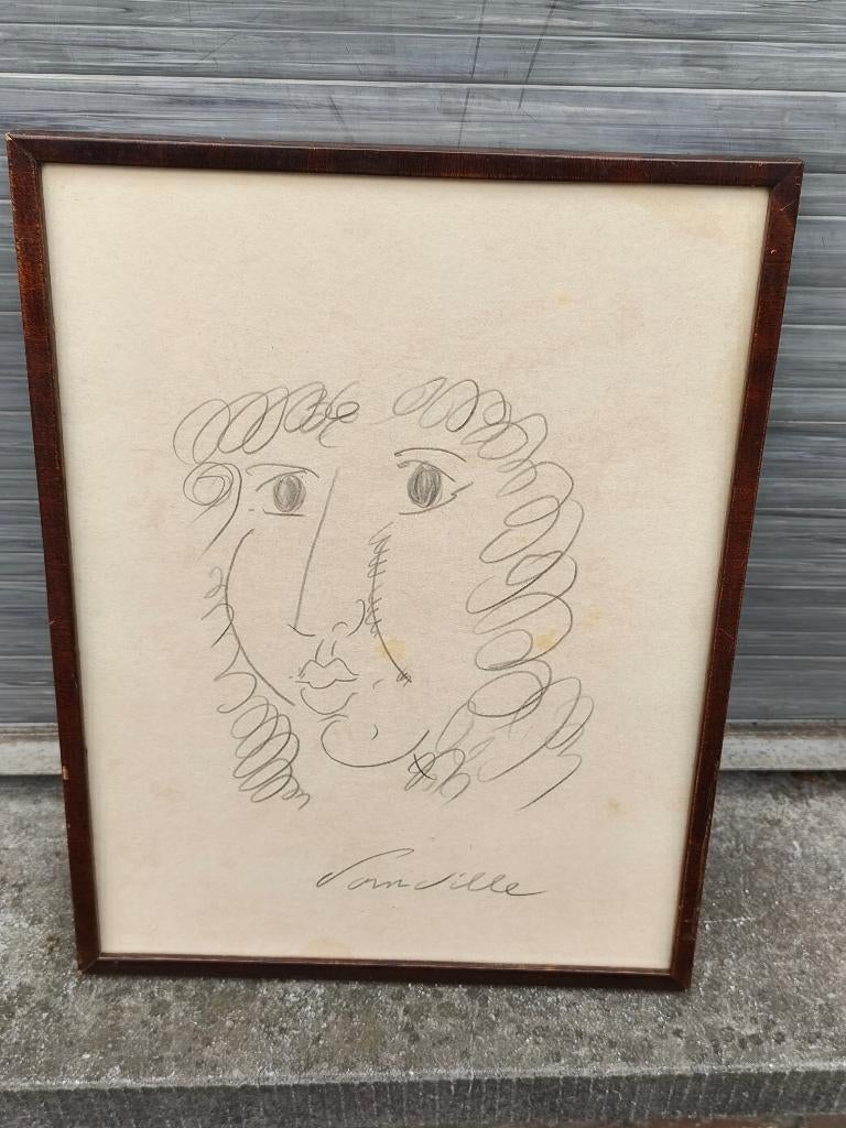 Dessin signe Roger somville, Antiek en Kunst, Ophalen of Verzenden