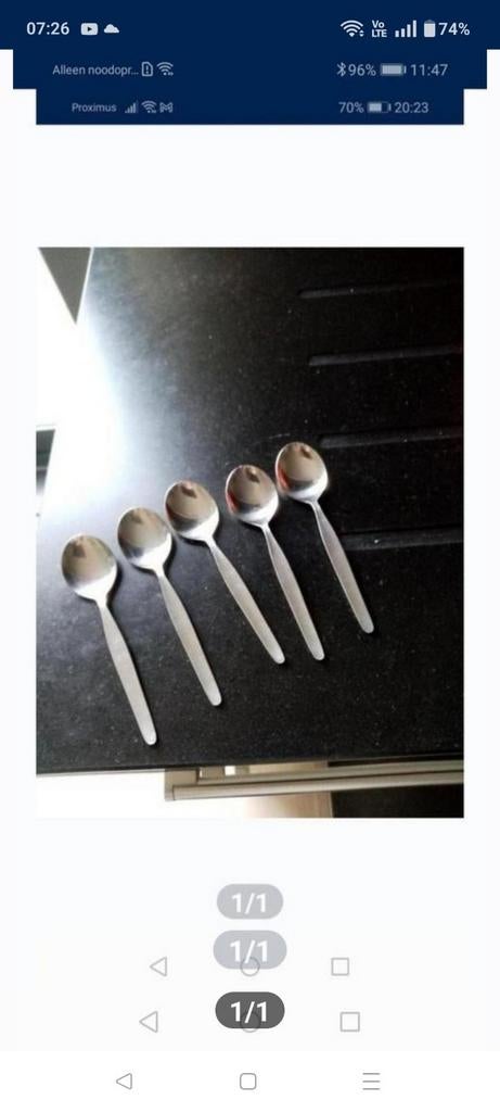 Cuillères à café pour les 5 pièces, Enlèvement, Comme neuf