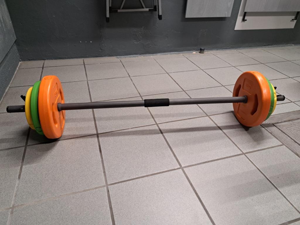 Tunturi Aerobic Pump Gewichtenset 20kg, Sports & Fitness, Enlèvement, Comme neuf, Jambes