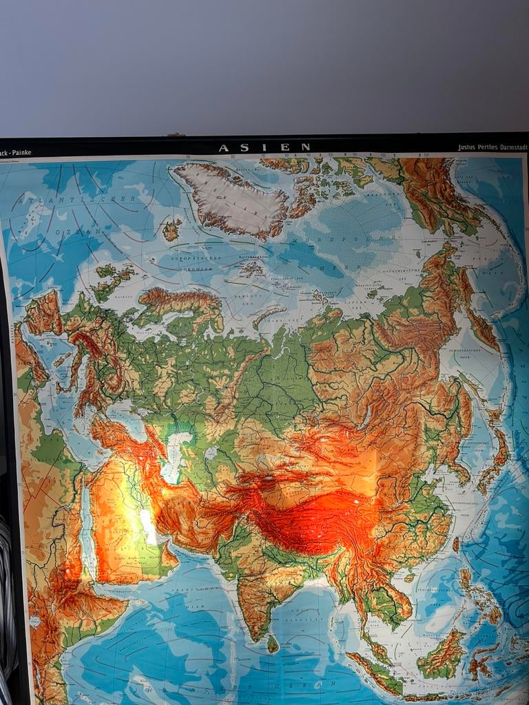Landkaart, Antiek en Kunst, Antiek | Schoolplaten, Ophalen of Verzenden