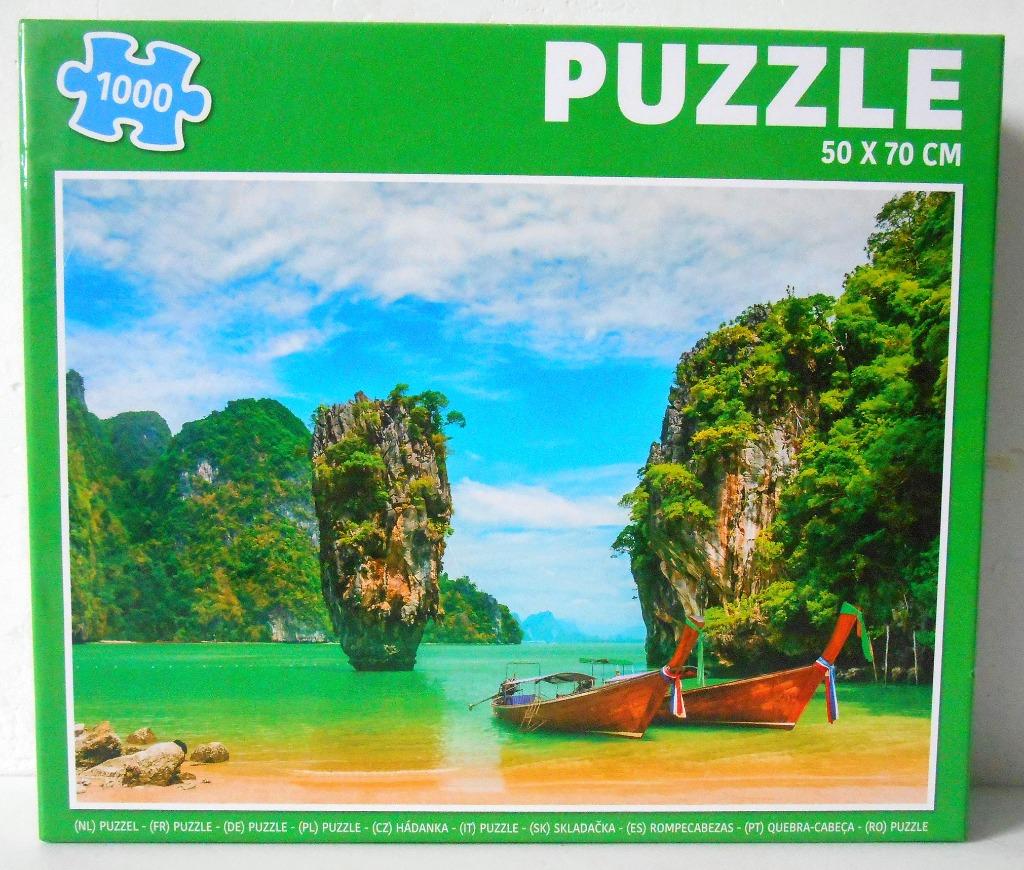 Puzzel houten sloepen in baai - 1000 stuks, Verzenden, 500 t/m 1500 stukjes, Zo goed als nieuw, Legpuzzel