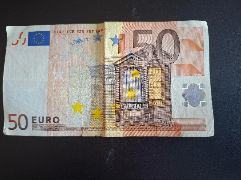 2002 Italië 50 euro 1e serie Duisenberg code J013, Verzenden, Italië, 50 euro, Los biljet