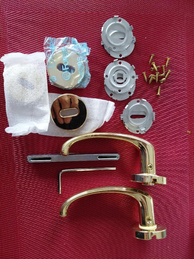 Deurklink fineer goud 24 Karaat, Ophalen, Nieuw