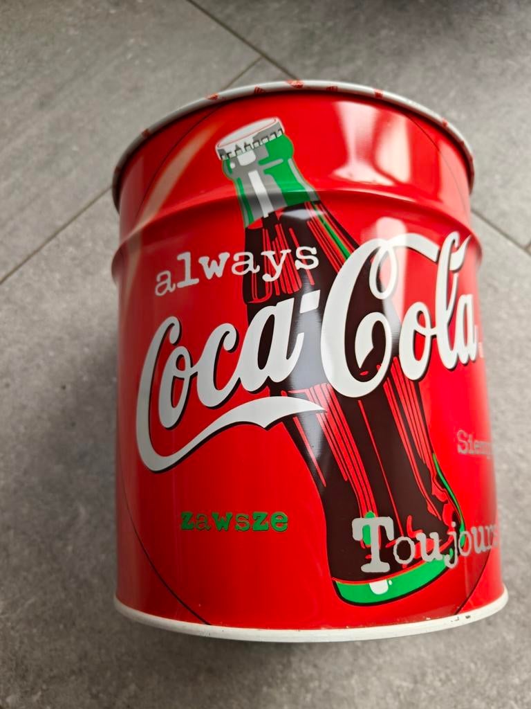Coca-Cola - poubelle en métal - 1997, Collections, Marques & Objets publicitaires, Enlèvement, Utilisé, Ustensile