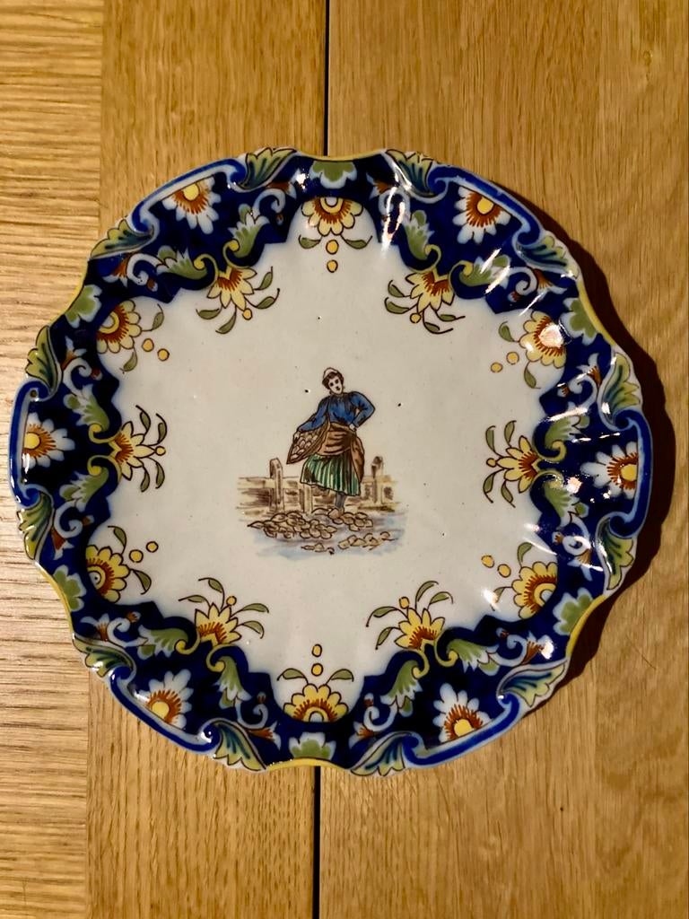 Kleurrijke wandborden met boer en boerin, Antiek en Kunst, Ophalen