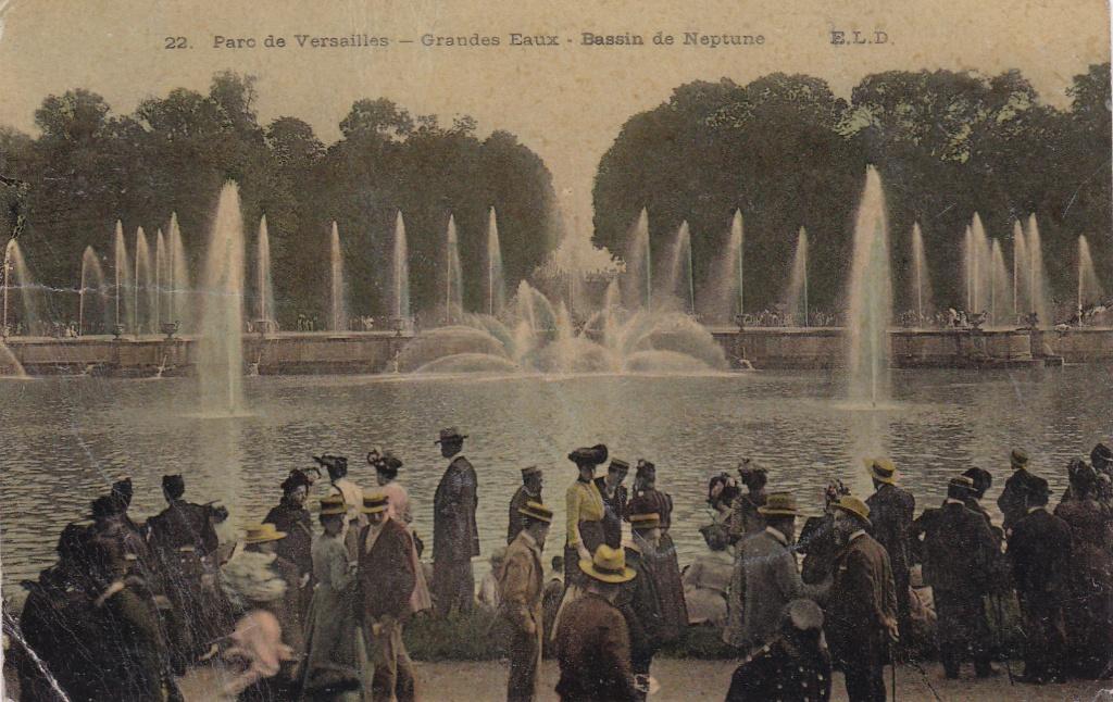 CP Parc Versailles Grandes Eaux Bassin Neptune animée écrite, Enlèvement ou Envoi, 1920 à 1940, Affranchie, France
