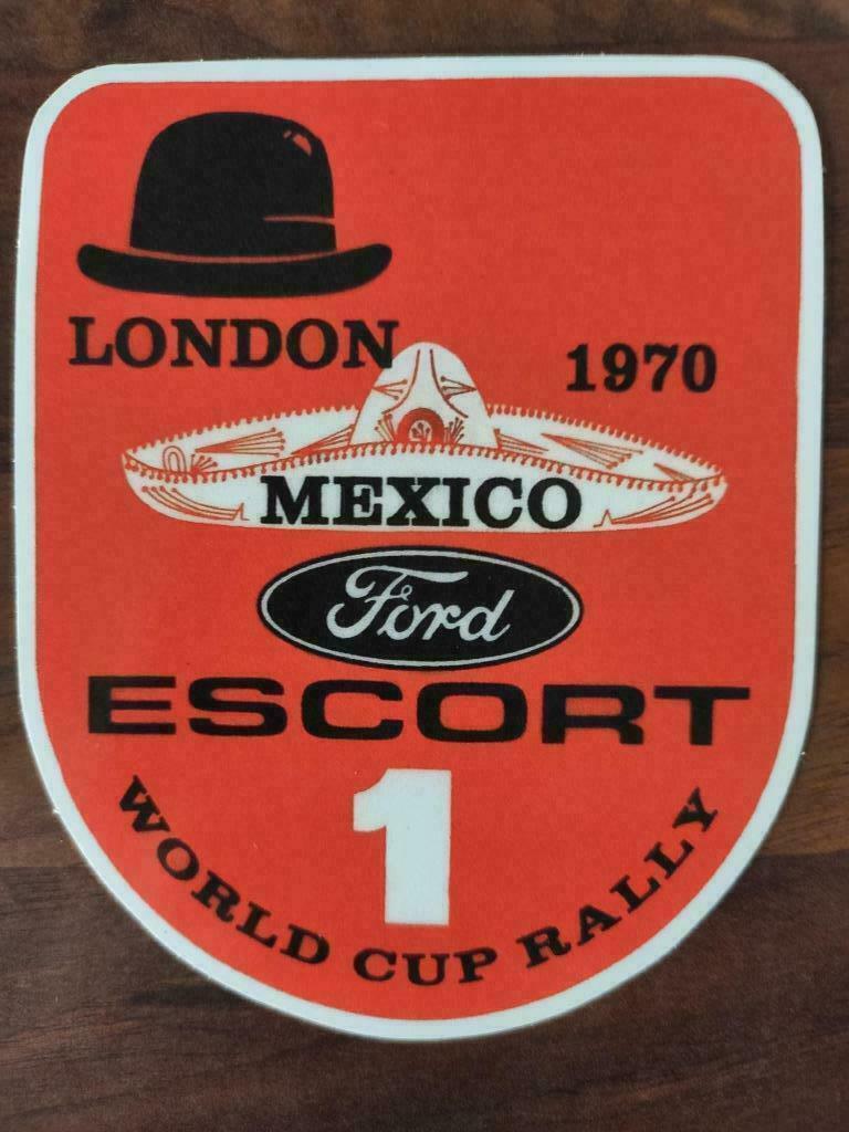 Sticker Escort MK1 London Mexico 1970, Verzenden, Nieuw, Auto of Motor