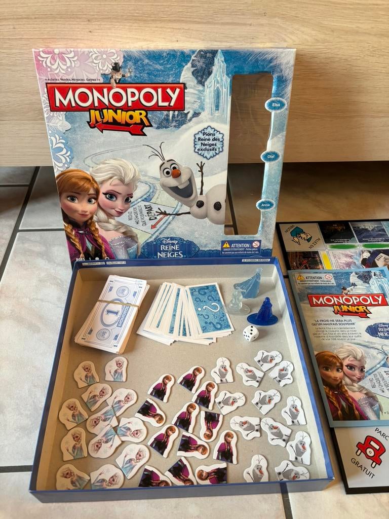 Monopoly Junior bordspel Frozen versie., Ophalen, Zo goed als nieuw