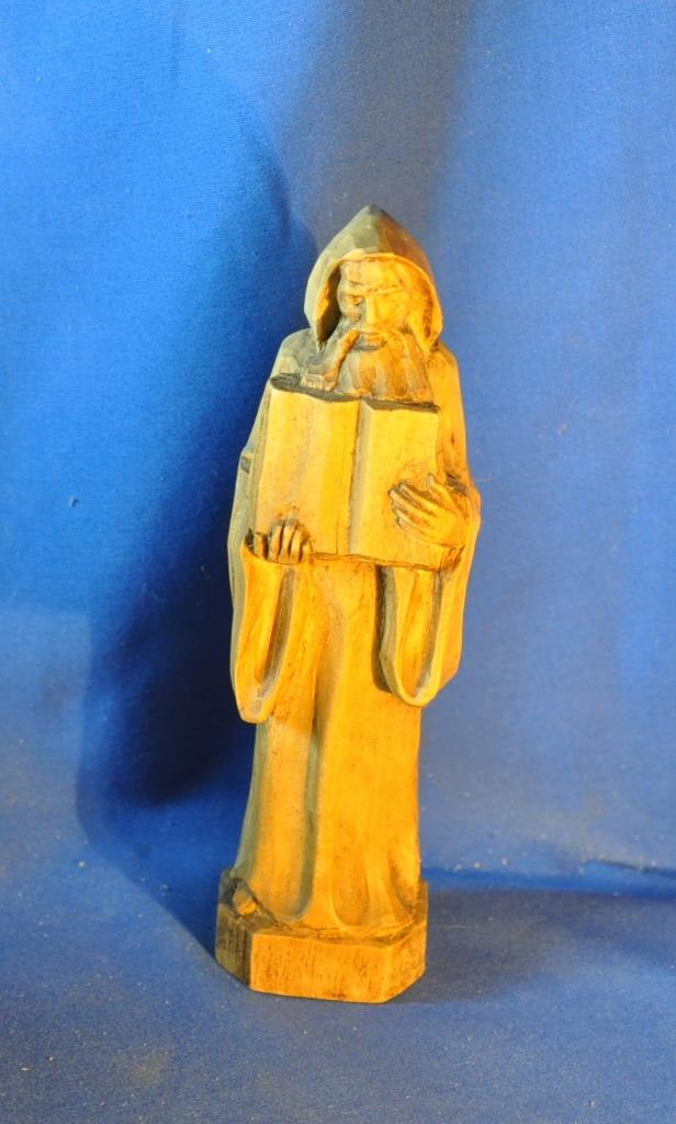 statue en bois sculpté moine saint benoit maredsous, Antiquités & Art, Enlèvement ou Envoi