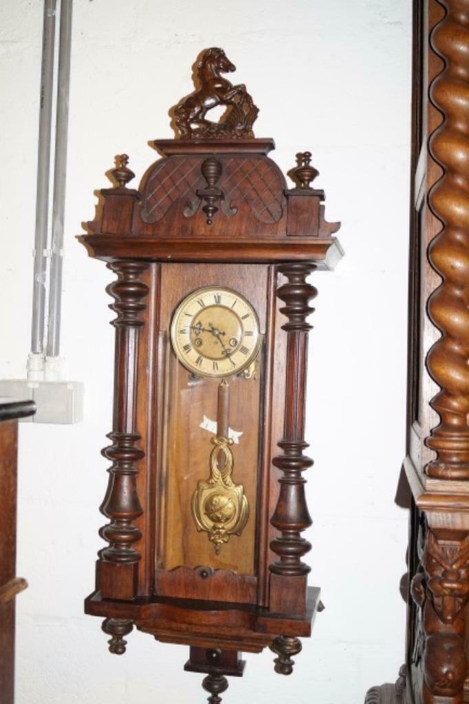 Antieke muurklok in eik H 76cm, Enlèvement