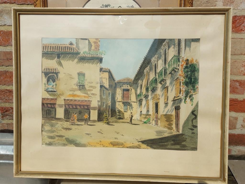 Aquarel Palma de Mallorca Auti(??) 1957, Ophalen