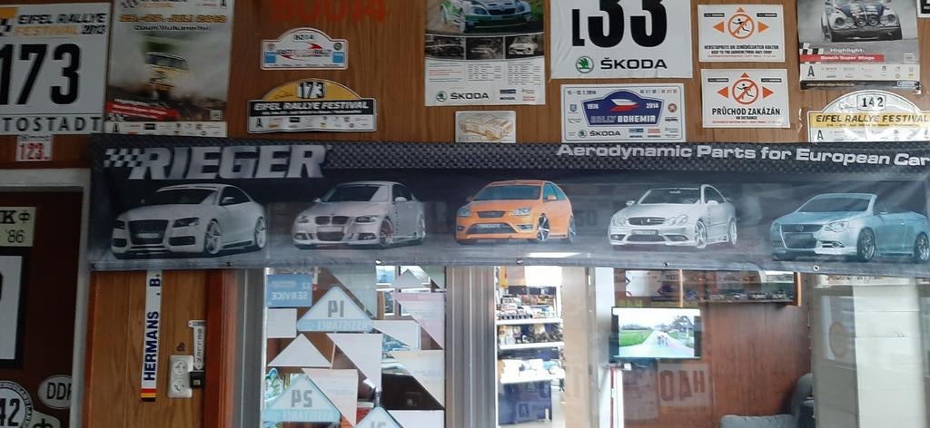 Banner Rieger Duitse autoaccessoires  270 cm op 50 cm, Ophalen of Verzenden, Nieuw