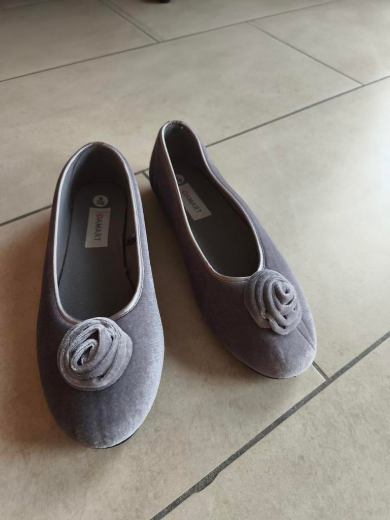 Pantoffels, damart, grijs, fluweel, maat 39, Ophalen, Nieuw, Grijs