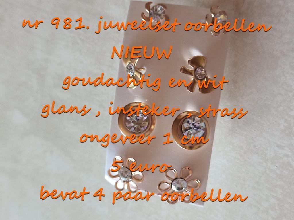 981. Parure de bijoux : boucles d'oreilles, NEUF, @LAST PIEC, Bijoux, Sacs & Beauté, Boucles d'oreilles, Blanc, Envoi, Neuf, Puces ou Clous