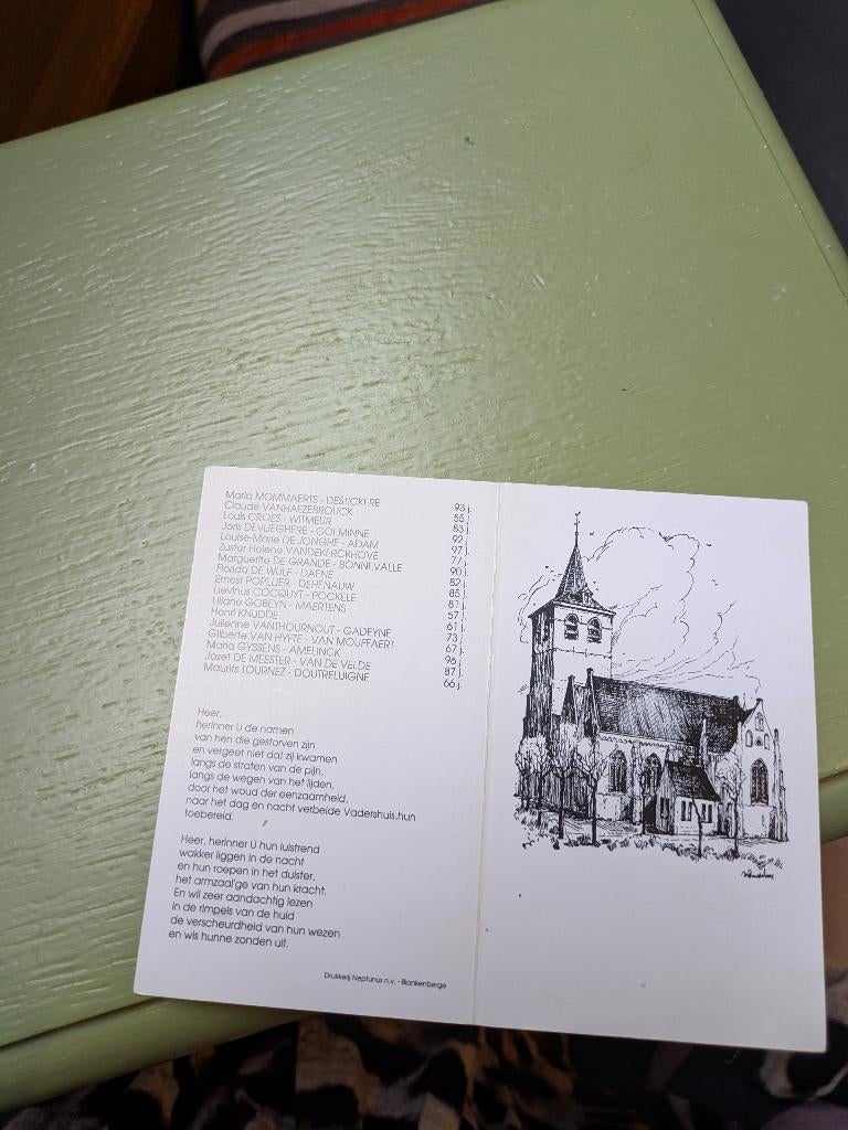 Overledenen Blankenberge, Verzamelen, Bidprentjes en Rouwkaarten, Ophalen of Verzenden, Bidprentje