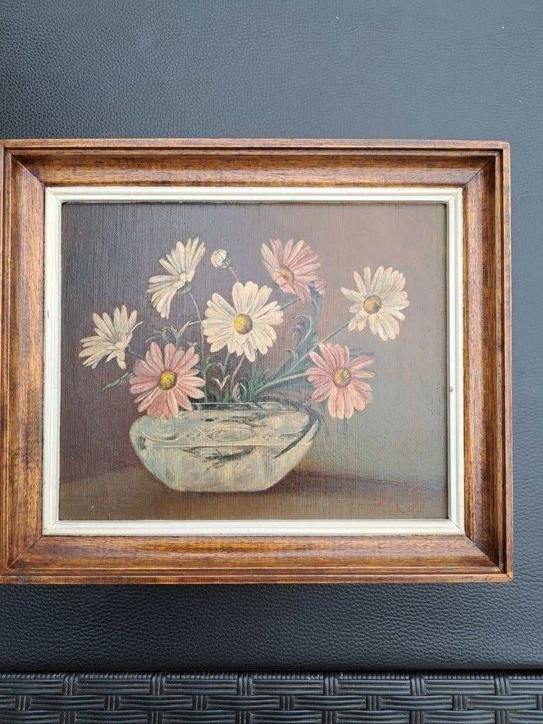 Kleine schilderij bloemen, Antiek en Kunst, Kunst | Schilderijen | Klassiek, Ophalen of Verzenden